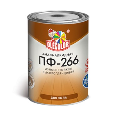 ЭМАЛЬ ПФ-266 Д/ПОЛА АЛКИДНАЯ OLECOLOR ЗОЛОТИСТАЯ БАНКА 0,9КГ