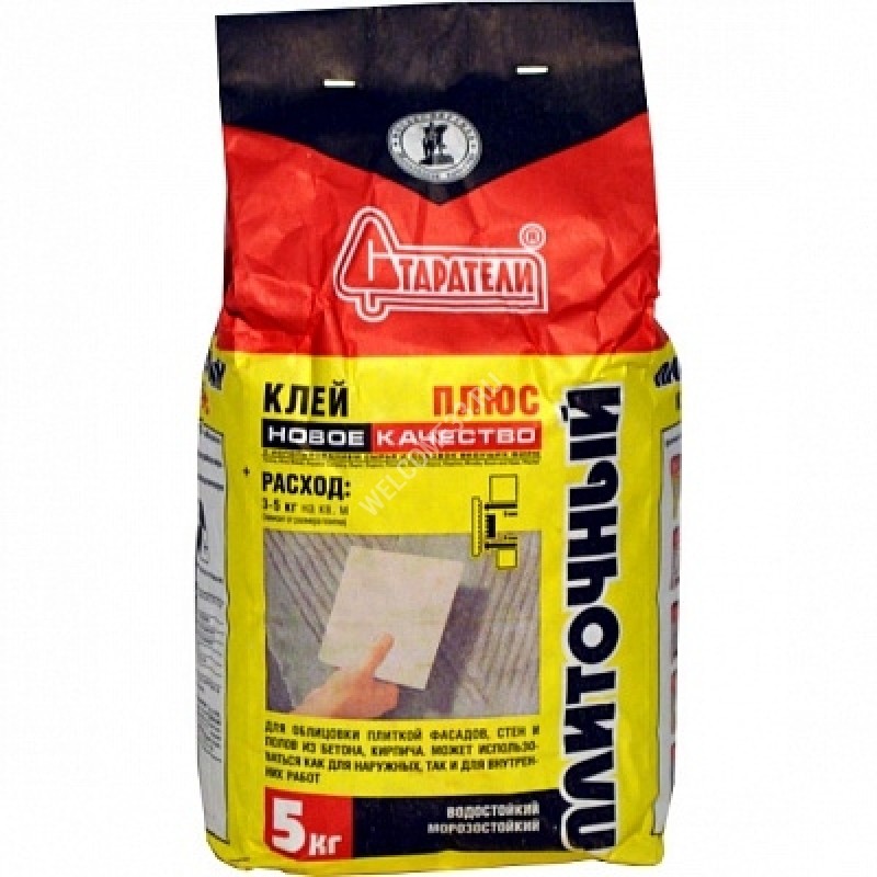 КЛЕЙ ПЛИТОЧНЫЙ ПЛЮС 5КГ СТАРАТЕЛИ