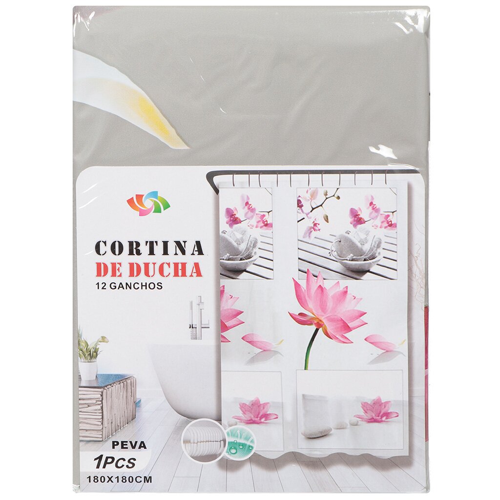 ШТОРА ДЛЯ ВАНН 180*180СМ "ЛОТОС"