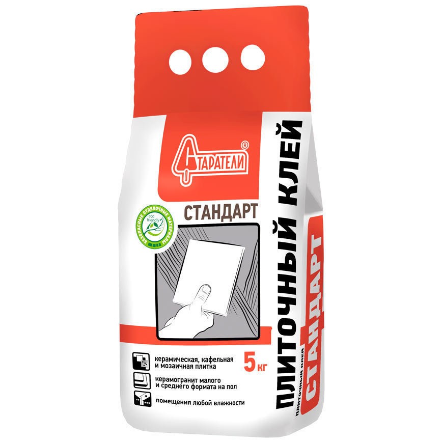 КЛЕЙ ПЛИТОЧНЫЙ СТАНДАРТ 5КГ СТАРАТЕЛИ