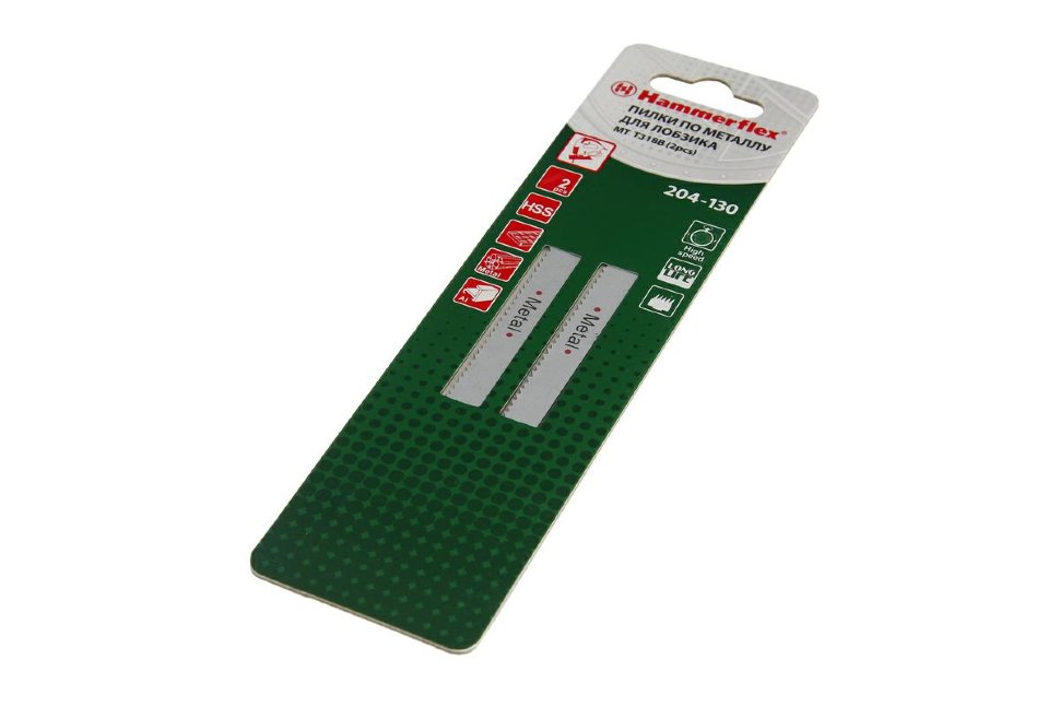 ПИЛКА ДЛЯ ЛОБЗИКА HAMMERflex 204-130 ТОНКИЙ МЕТАЛЛ 110ММ ШАГ 2,0 2ШТ