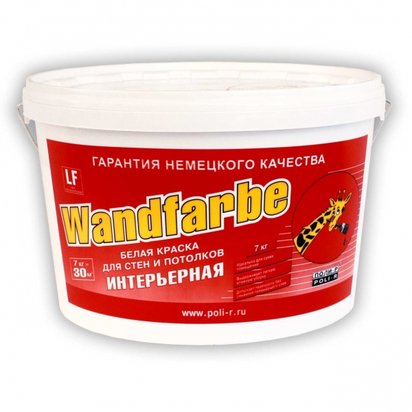 КРАСКА ВД 7 КГ "ПОЛИ-Р" WANDFARBE