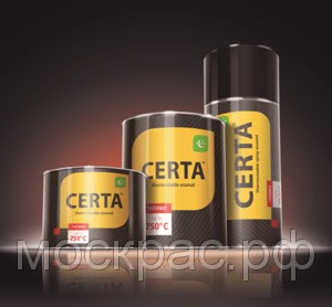  ЭМАЛЬ АНТИКОР. ТЕРМОСТОЙКАЯ ГРАФИТ ДО 700 С 0,8кг. "CERTA"