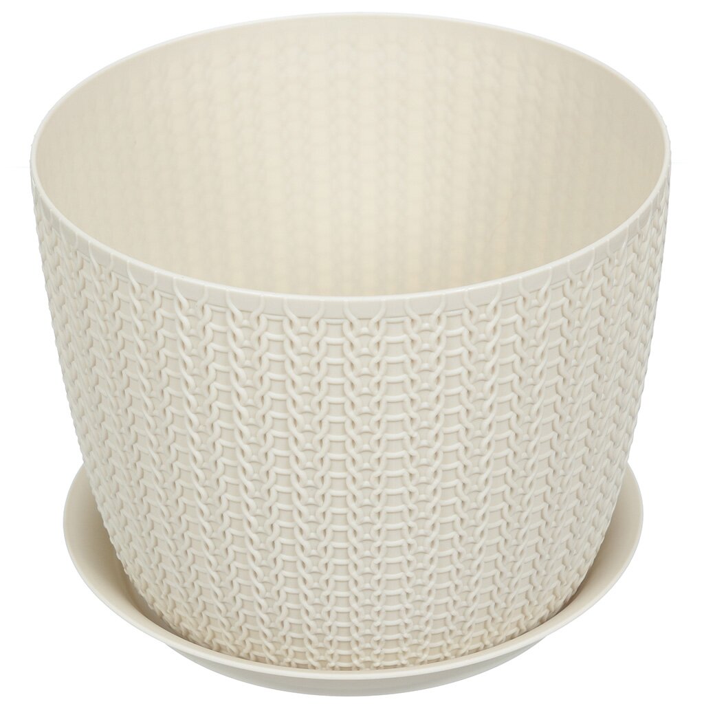 ГОРШОК ДЛЯ ЦВЕТОВ 1,9Л БЕЛЫЙ РОТАНГ М3120