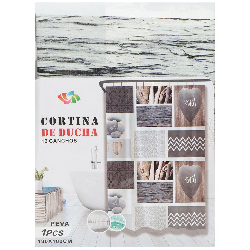 ШТОРА ДЛЯ ВАНН 180*180СМ "ВЛЮБЛЕННОСТЬ"