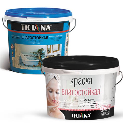 КРАСКА ВД АКРИЛОВАЯ ВЛАГОСТОЙКАЯ TICIANA БАЗА "C" ВЕДРО 2,5Л