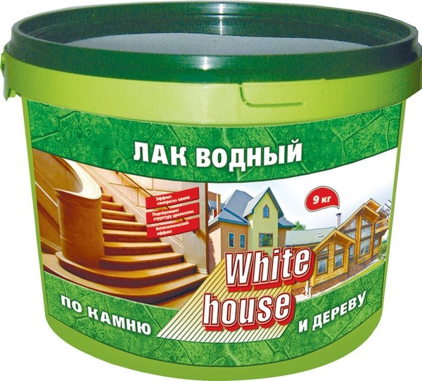 ЛАК ВОДНЫЙ ПО КАМНЮ И ДЕРЕВУ ТИК 2,2кг "WHITE HOUSE"
