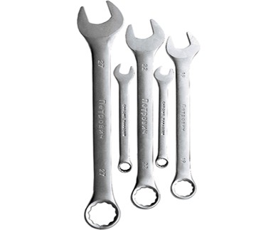 КЛЮЧ КОМБ. 22ММ ХРОМ. СТАЛЬ, НИКЕЛИР. "ПЕТРОВИЧ" П048-22