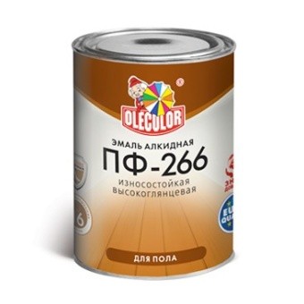 ЭМАЛЬ ПФ-266 Д/ПОЛА АЛКИДНАЯ OLECOLOR ЗОЛОТИСТАЯ БАНКА 0,9КГ