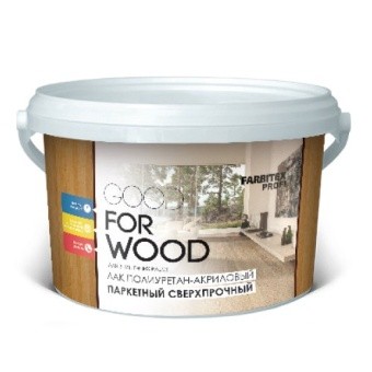 ЛАК ПАРКЕТНЫЙ ПОЛИУРЕТАНАКРИЛОВЫЙ 0,9л.ГЛЯНЦЕВЫЙ  GOOD FOR WOOD 