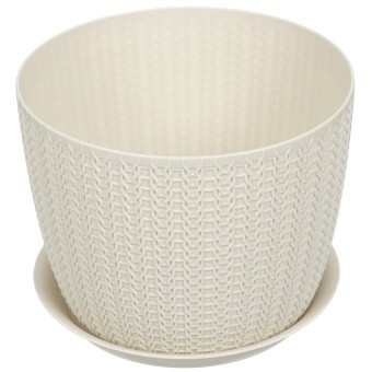 ГОРШОК ДЛЯ ЦВЕТОВ 1,9Л БЕЛЫЙ РОТАНГ М3120